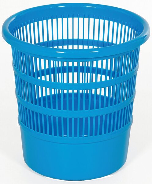 Papierkorb, 30 cm, blau, rund, durchbrochen