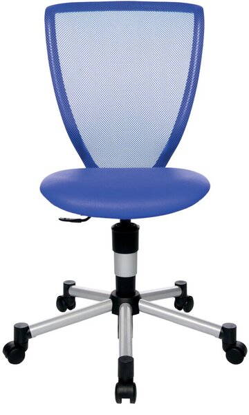 Drehstuhl Junior Titan, silber/blau ohne Armlehne, Fußkreuz alusilber