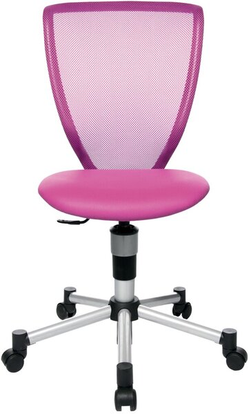 Drehstuhl Junior Titan, silber/pink ohne Armlehne, Fußkreuz alusilber