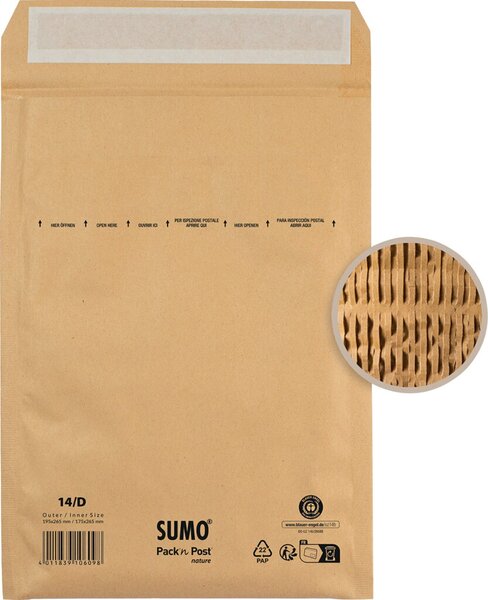 MAILmedia Papierpolster-Versandtasche SUMO, Typ D, braun