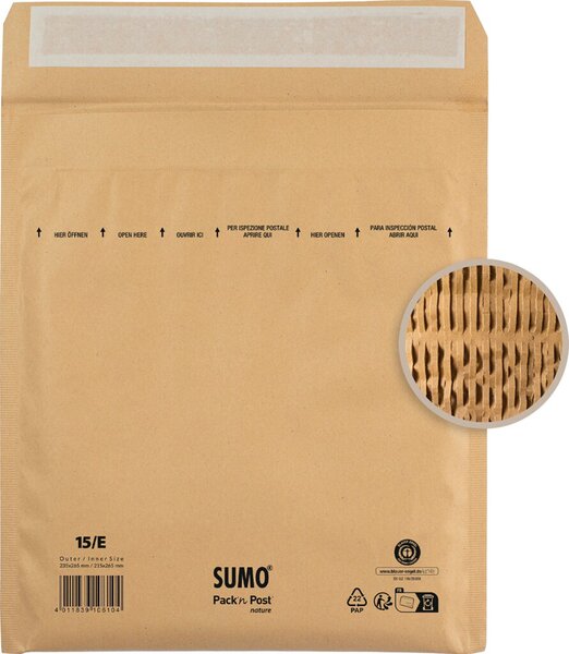 MAILmedia Papierpolster-Versandtasche SUMO, Typ E, braun