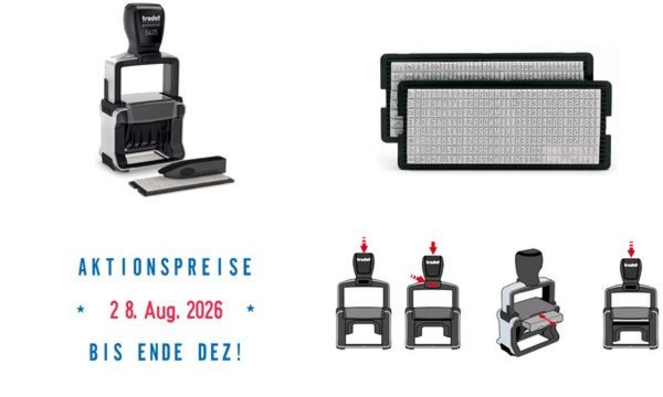 TRODAT Datumstempel Professional 4.0 Typomatic 5435 Gehäuse: gebürsteter Edelst