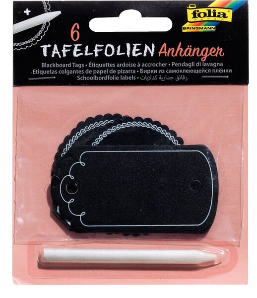 Tafelfolien Anhänger mit Speckstein- stift, 3 Formen sortiert