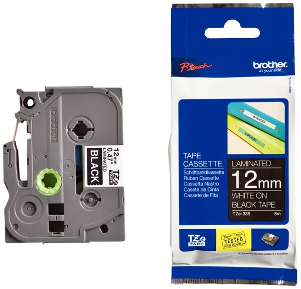 Tape TZE335/ s/w /8m/12mm/f P-touch 1000
