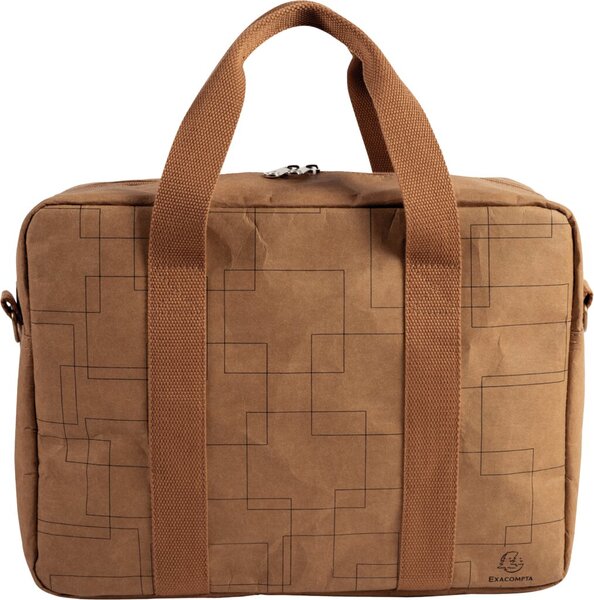 Tasche Eterneco, 39 x 29 x 15 cm, braun geometrische Motive, aus Papier