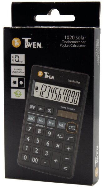 Taschenrechner 1020 Solar schwarz 10-stellig, mit Schutzhülle