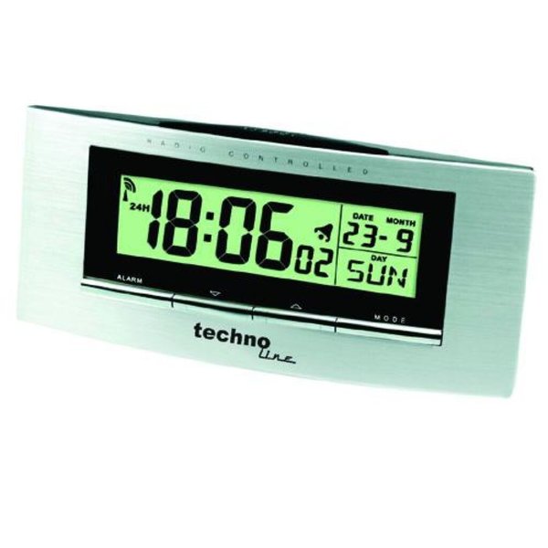 Technoline WT 182 Funkwecker aluminium-schwarz