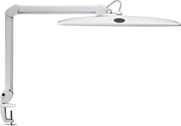 Tischleuchte LED MAULwork weiß stufenlos dimmbar, Klemmfuß