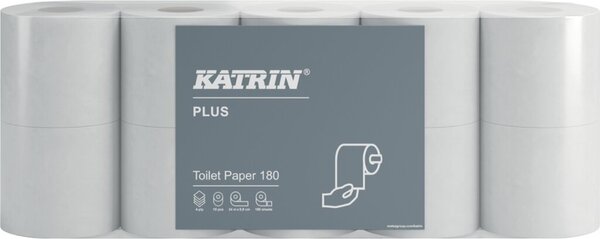 Toilettenpapier Plus Toilet 180, 4-lg., 180 Blatt/Rolle, hochweiß