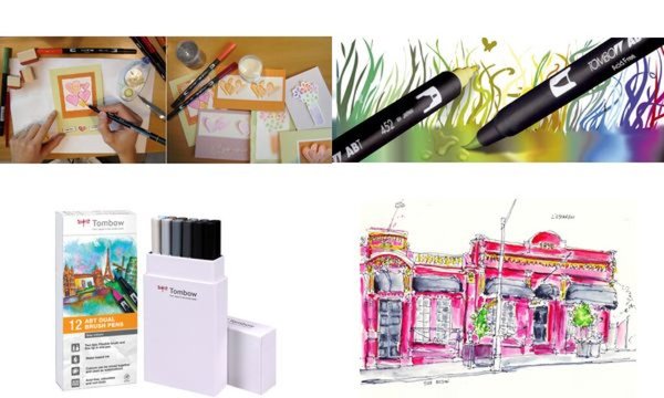 Tombow Doppelfasermaler ABT DUAL B RUSH PEN, Grautöne (1230095)