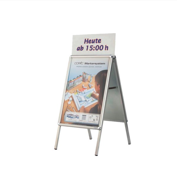 Topschild mit Halterung für Kundenstopper