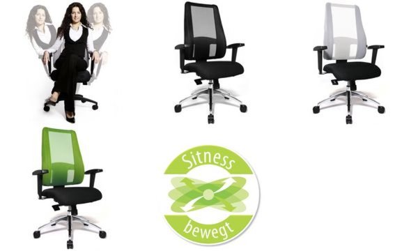 Topstar Bürodrehstuhl Lady Sitness Deluxe, schwarz/weiß (77240184)