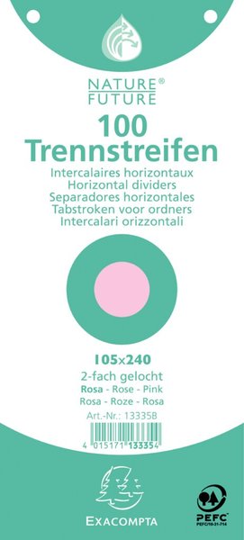 Trennstreifen rosa 190g/qm Karton, 105 x 240 mm, gelocht