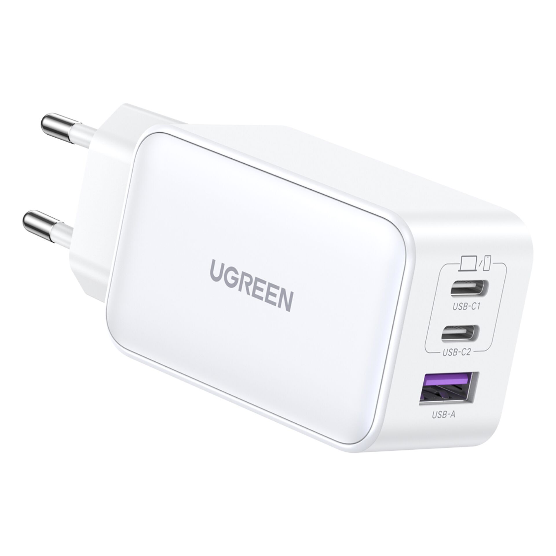 UGREEN USB-A+2xUSB-C 65W GaN Tech Ladegerät, weiß