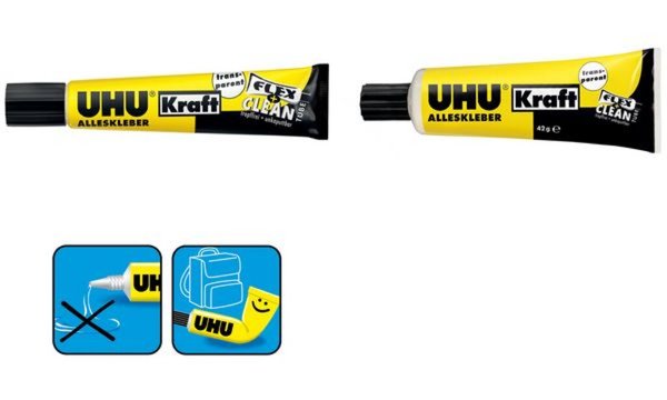 UHU Alleskleber Kraft FLEX + CLEAN, transparent, 18 g (5650671)