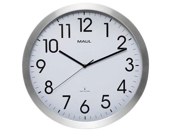 Uhr MAULmove 40RC Funkuhr Wanuhr Aluminium Rahmen Ø 40cm
