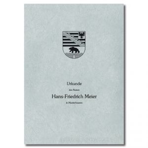 Urkundenumschläge Sachsen-Anhalt grau, 1-farbiger Druck, schwarz