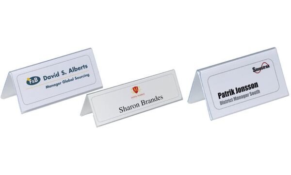 DURABLE Tisch-Namensschild, Dach-Fo rm, aus Hartfolie (9803619)