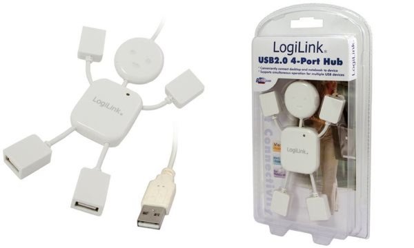 LogiLink USB 2.0 Hub Hangman, 4 P ort, weiß (11111753)