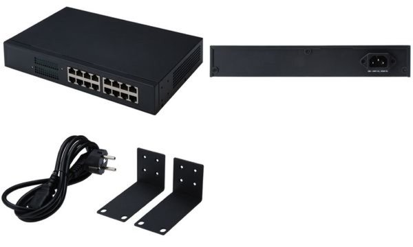 DIGITUS 19 Unmanaged Fast Ethernet Switch N-Way, 16 Port (11003434)