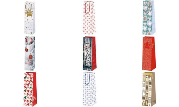 SUSY CARD Weihnachts-Flaschentüte Eiskristall rot (11380177)