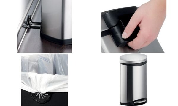 helit Tret-Abfalleimer Muschel, 1 0 Liter, silber (5690729)