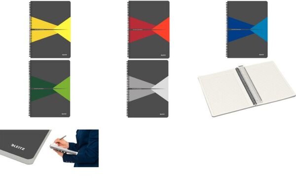 LEITZ Collegeblock Office, DIN A5 , kariert, 90 Blatt, grau (80445885