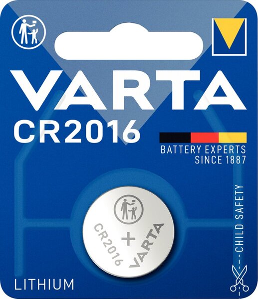 VARTA Batterie Varta Knopfzelle CR2016 3V 90mAh