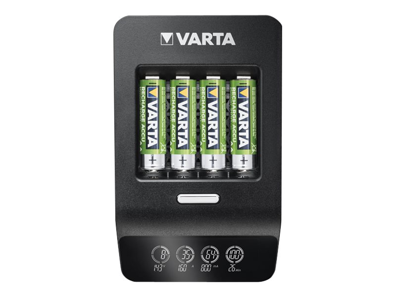 VARTA LCD Ultra Fast Charger+ inkl. 4 Akkus 2100 mAh AA + 12V