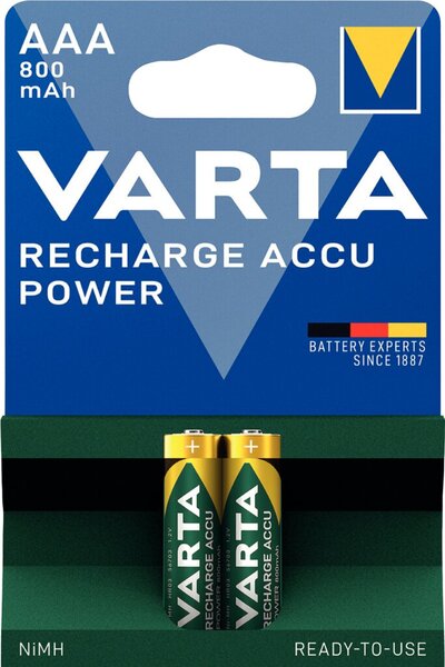 VARTA Rechargeable Power Accu Ready2Use Micro (R3) 2er-Pack 800mAh