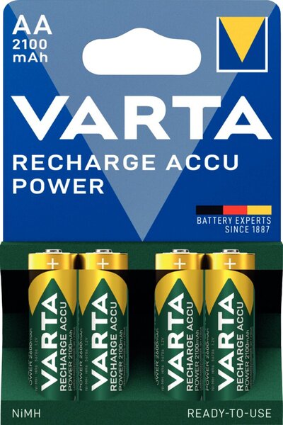 VARTA Rechargeable Power Accu Ready2Use Mignon 4er-Pack 2.100 mAh