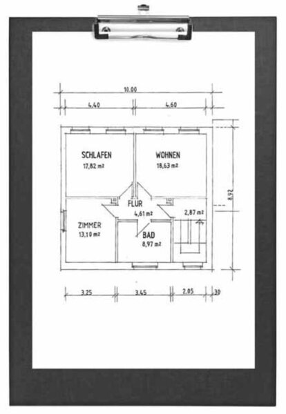 Schreibplatte A3 hoch PP schwarz 