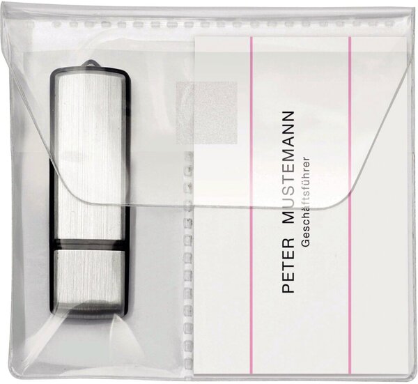 USB-Stick-Hüllen zum Einkleben PP, für 2 Sticks, glasklar