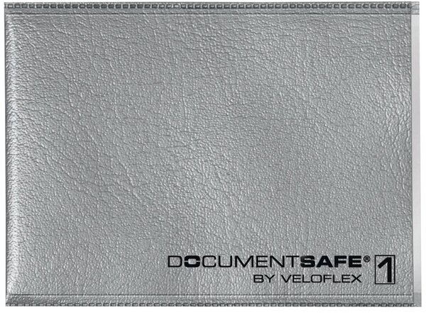 Ausweishülle Document Safe für eine Karte, silber.