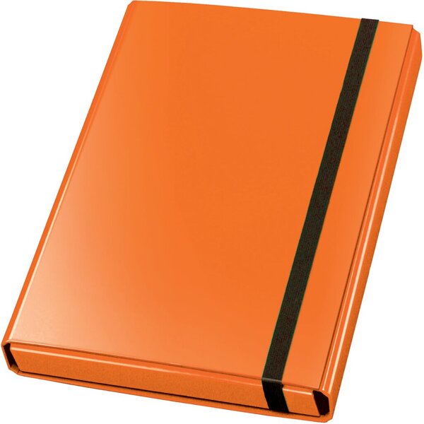 Sammelbox Velocolor A4, orange, 3 feste Innenklappen, Gummiband,