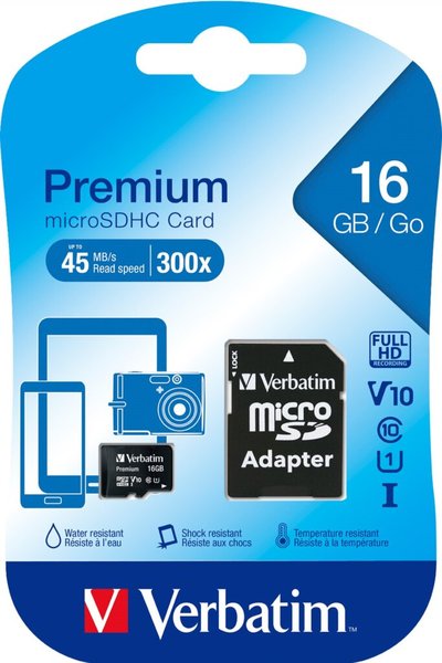 VERBATIM 16 GB SD Micro (SDHC) Class 10