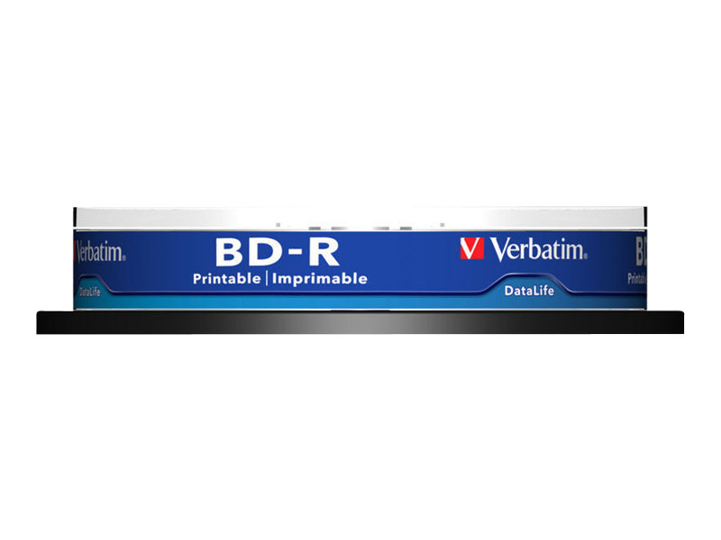 VERBATIM 1x10 Verbatim BD-R Blu-Ray 25GB 6x Speed DL Wide Printable CB