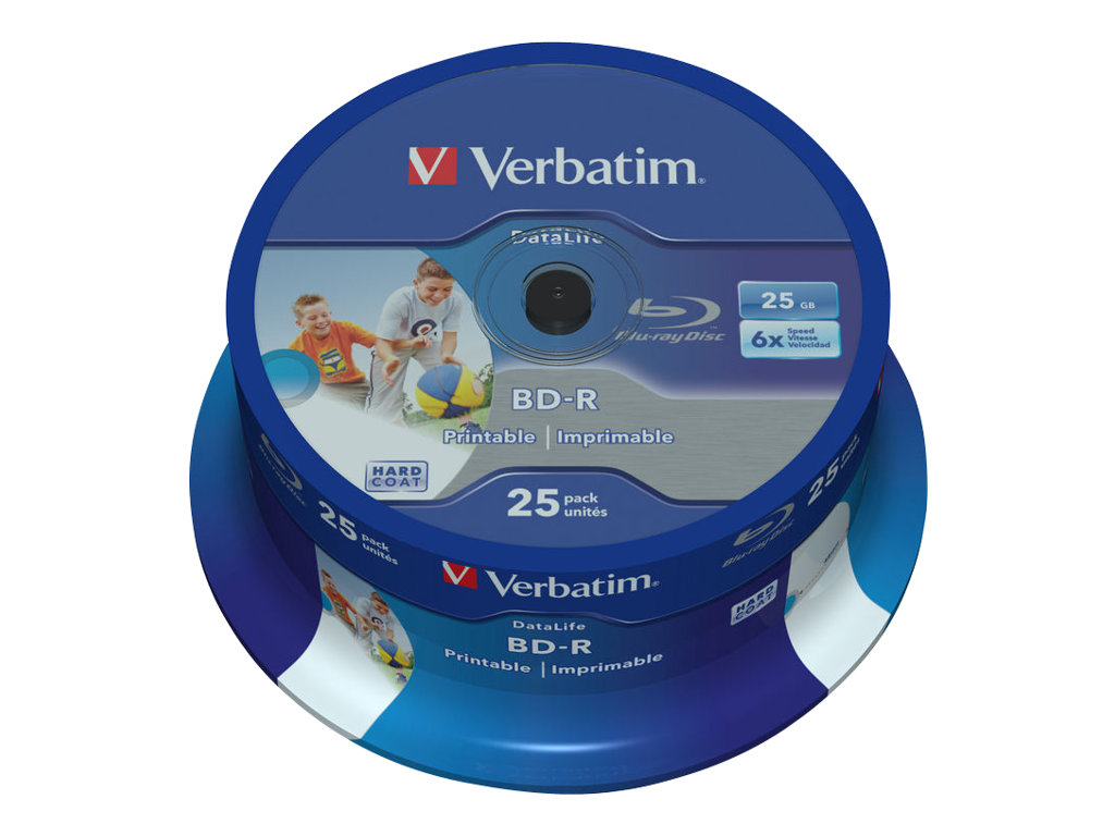 VERBATIM 25x Verbatim Blu-ray BD-R 25GB (6x) wide printable VERBATIM 25x Verbatim Blu-ray BD-R 25GB (6x) wide printable