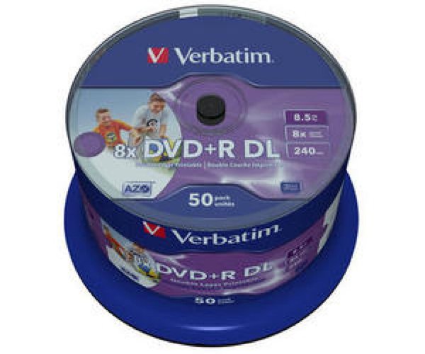 VERBATIM MED DVD+R Verbatim 8.5 GB 8x DDL 50er CakeBox VERBATIM MED DVD+R Verbatim 8.5 GB 8x DDL 50er CakeBox