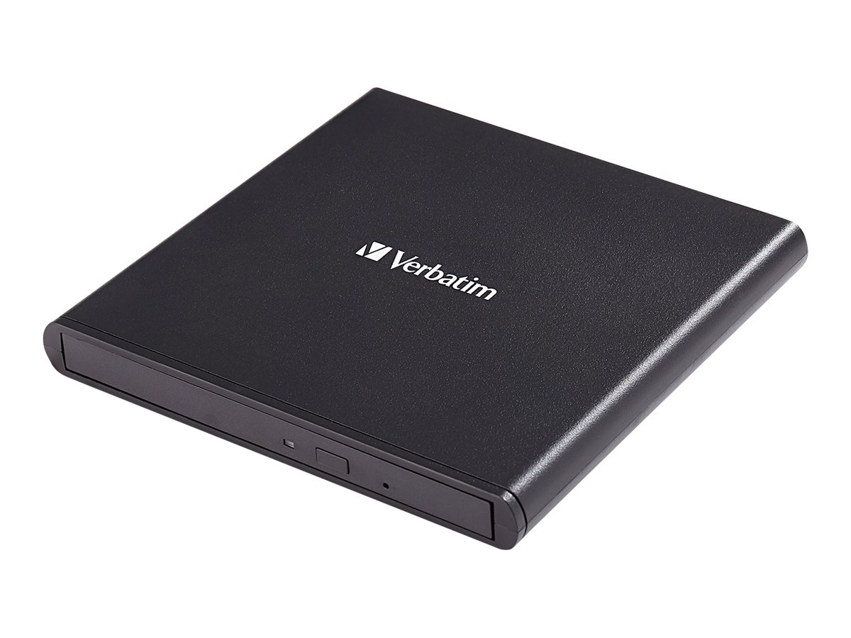 VERBATIM Mobile DVD ReWriter slim extern USB2.0 schwarz, incl. data burning Sof