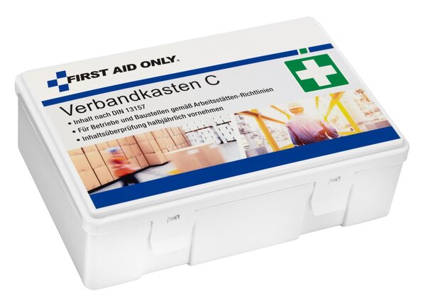 Verbandkasten C, DIN 13157, weiß für Betriebe und Baustellen
