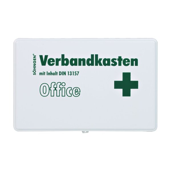 Verbandkasten Office DIN 13157 weiß mit WANDHALTERUNG Kst