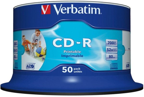 Verbatim Azo CD-R 80min/700MB 52x, 50er Spindel printable