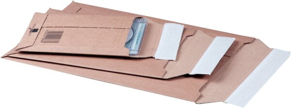 Versandtasche für A3 Wellpappe braun hk m.Aufreißfaden Innenmaß: