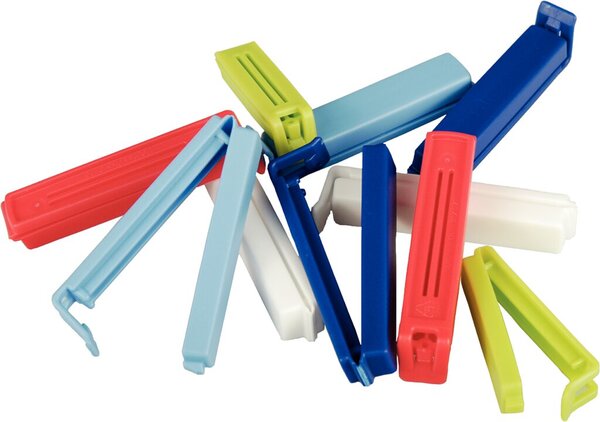 Verschluß-Clipse, PP, farbig sortiert, je 5 Clipse 8cm und 6cm