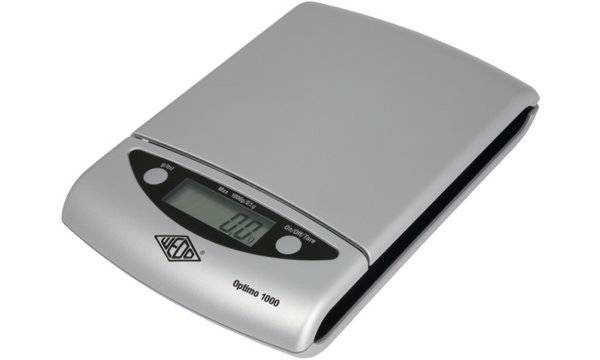 WEDO Elektronische Präzisionswaage Optimo 1000 Tragkraft: 1 kg, Farbe: silber, 