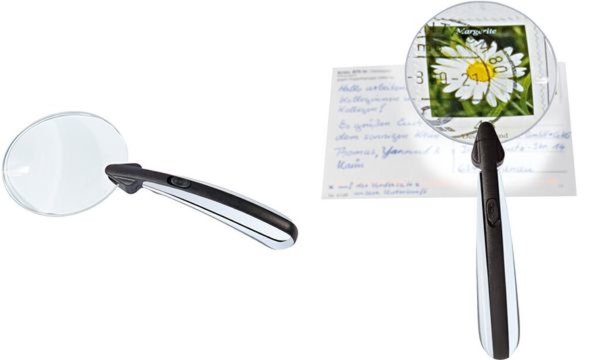 WEDO Lupe mit LED-Licht, rund, rahm enlos, Durchmesser: 80 mm (62717548