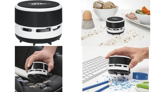 WEDO Mini-Tischstaubsauger, Kunstst off, schwarz/weiß (62205201)