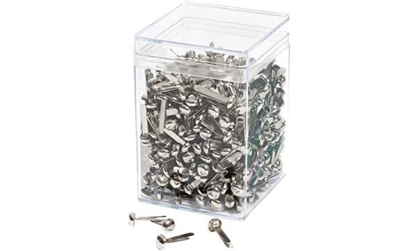 WEDO Rundkopf-Musterbeutelklammern, glanzvernickelt Maße: 59 x 59 x 86 mm, Farb