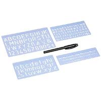 WEDO Schriftschablonen-Set, Schrifthöhen: 5 mm, 10 mm, 20 mm transparent, aus K